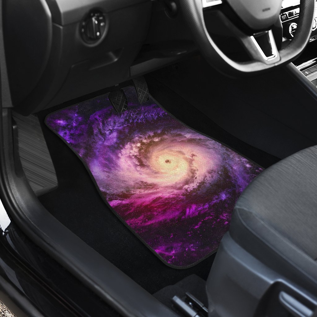 Purple Galaxy Space Spiral Cloud Print Front And Back Car Floor Mats/ Front Car Mat