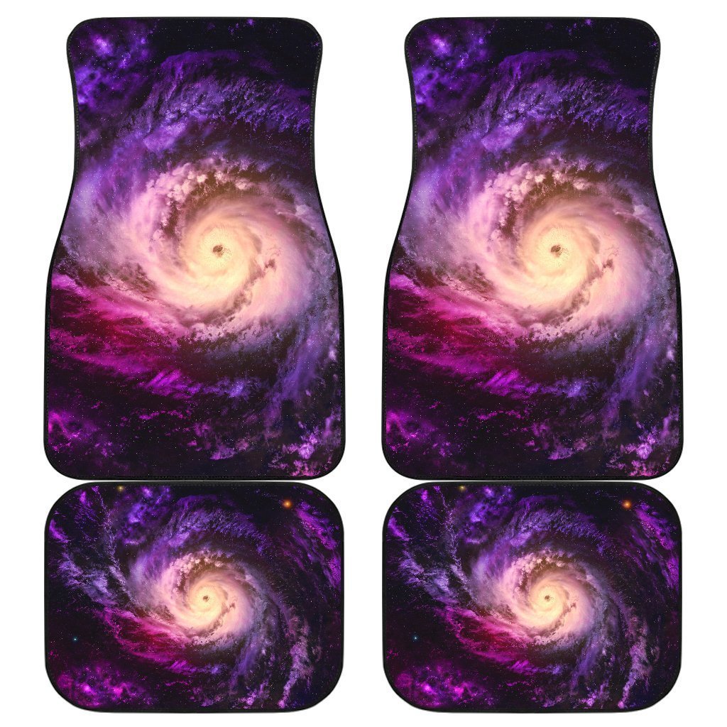Purple Galaxy Space Spiral Cloud Print Front And Back Car Floor Mats/ Front Car Mat