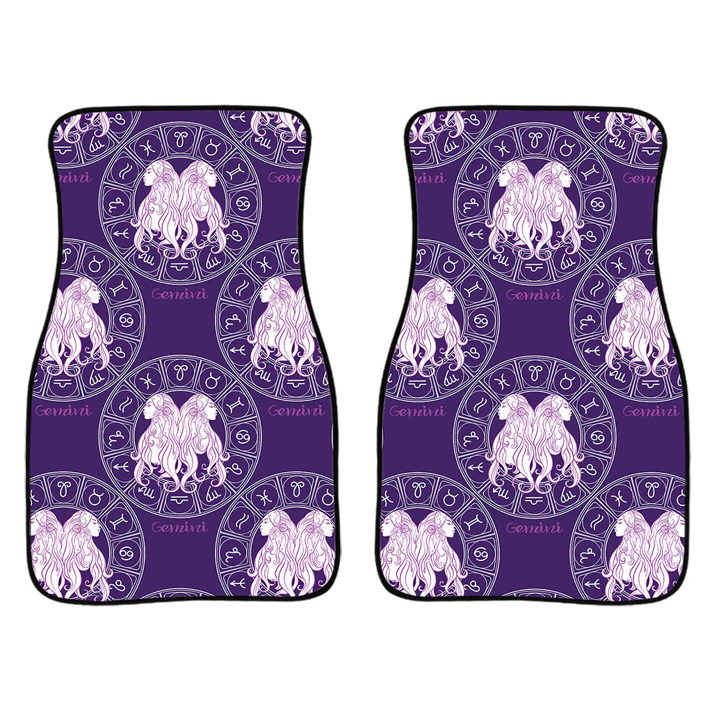 Purple Gemini Zodiac Pattern Print Front And Back Car Floor Mats/ Front Car Mat