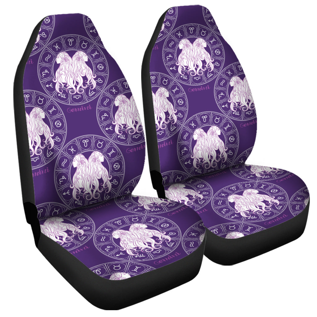 Purple Gemini Zodiac Pattern Print Universal Fit Car Seat Covers
