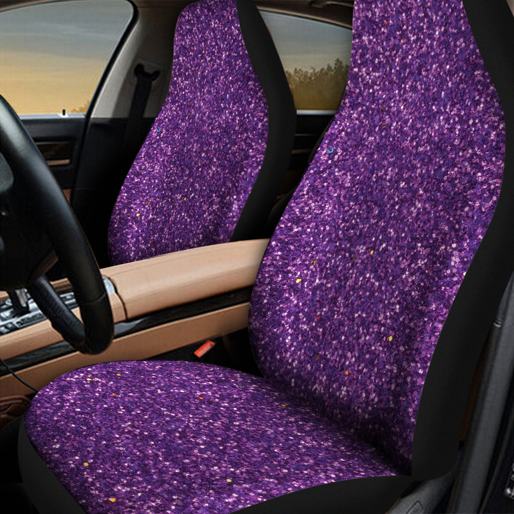 Purple Glitter Texture Print Universal Fit Car Seat Covers
