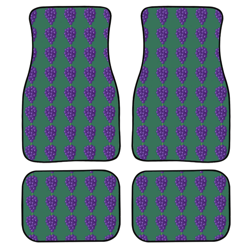 Purple Grape Pattern Print Front And Back Car Floor Mats/ Front Car Mat
