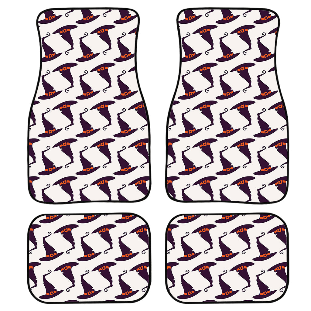 Purple Halloween Witch Hat Pattern Print Front And Back Car Floor Mats/ Front Car Mat