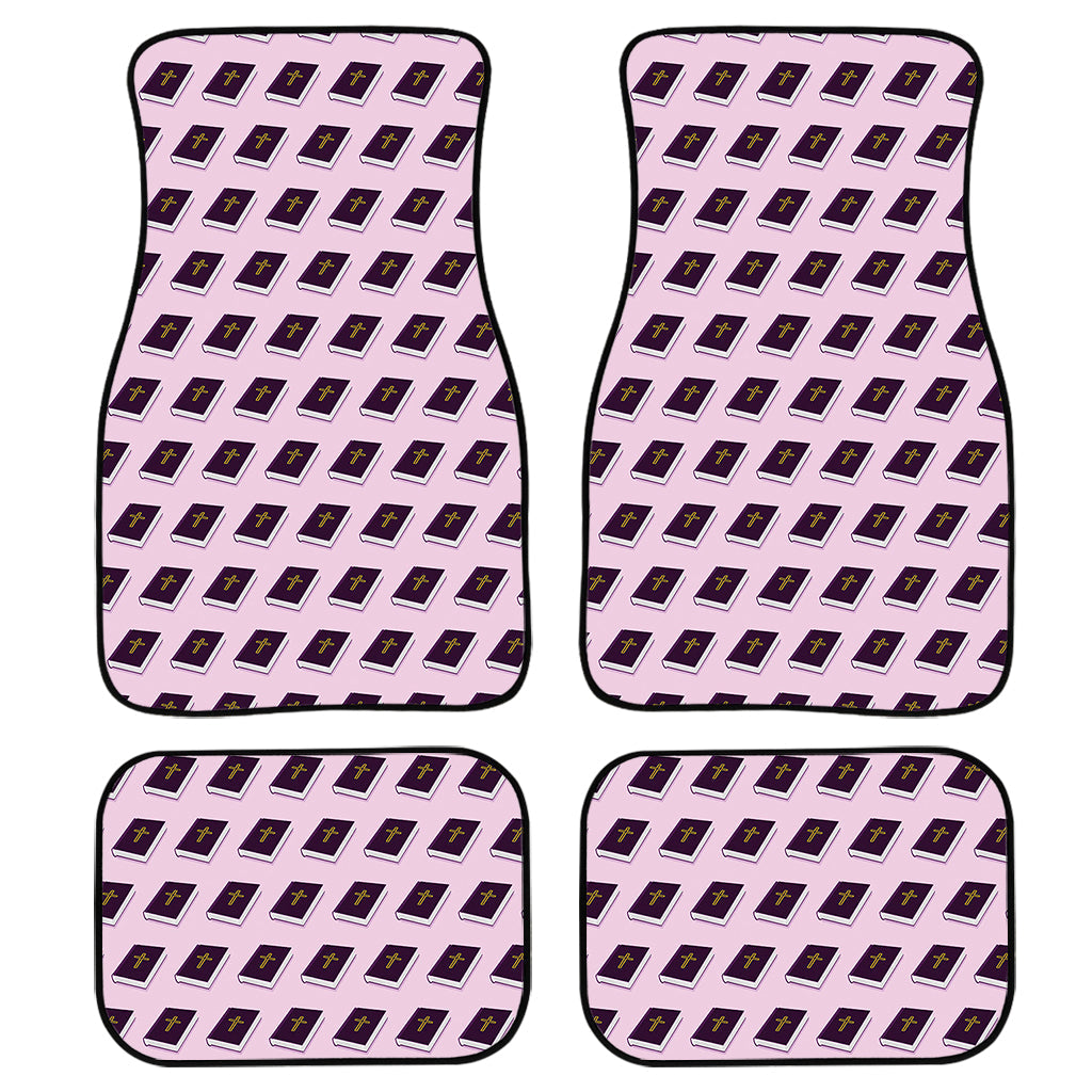 Purple Holy Bible Pattern Print Front And Back Car Floor Mats/ Front Car Mat