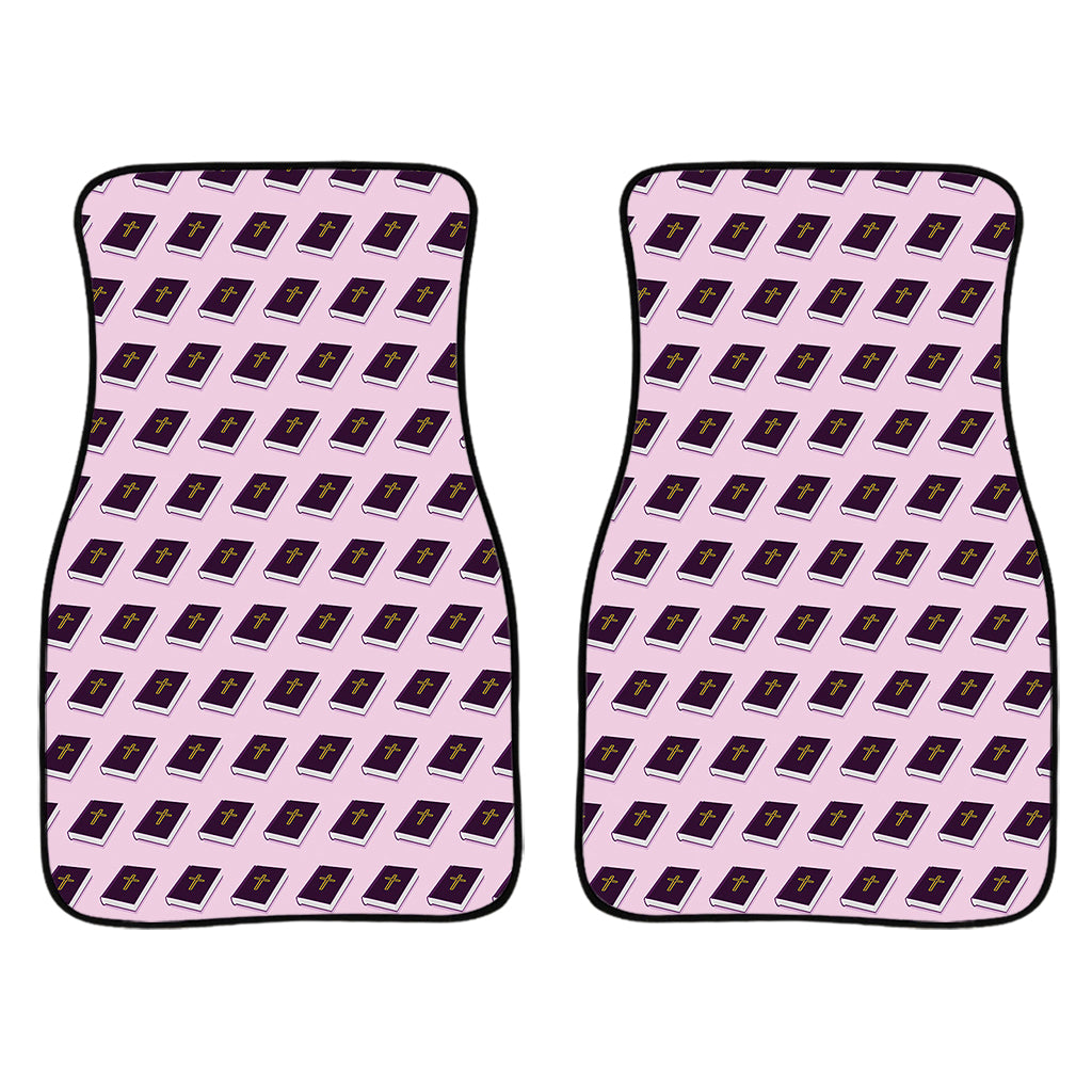Purple Holy Bible Pattern Print Front And Back Car Floor Mats/ Front Car Mat