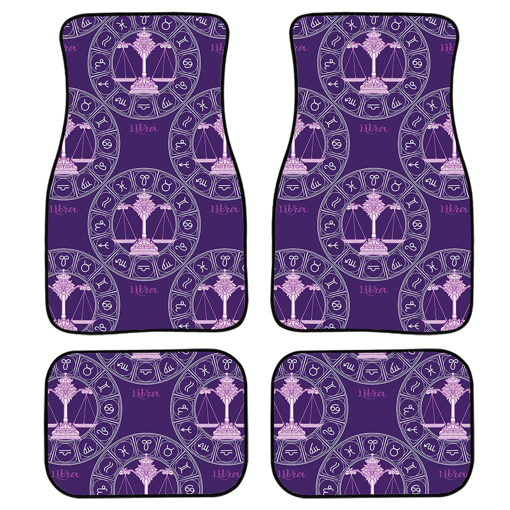 Purple Libra Zodiac Pattern Print Front And Back Car Floor Mats/ Front Car Mat