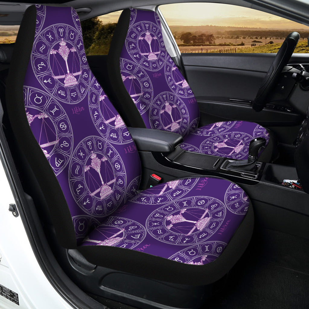 Purple Libra Zodiac Pattern Print Universal Fit Car Seat Covers