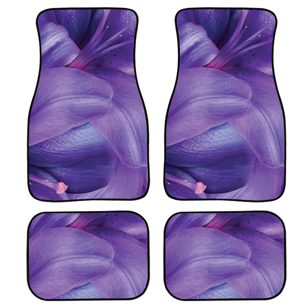 Purple Lily Flower Print Front And Back Car Floor Mats/ Front Car Mat