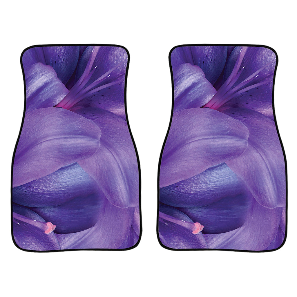 Purple Lily Flower Print Front And Back Car Floor Mats/ Front Car Mat