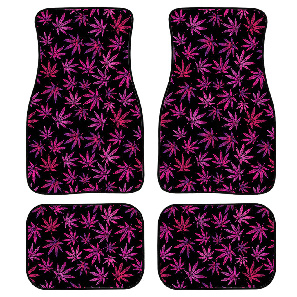 Purple Marijuana Leaf Pattern Print Front And Back Car Floor Mats/ Front Car Mat