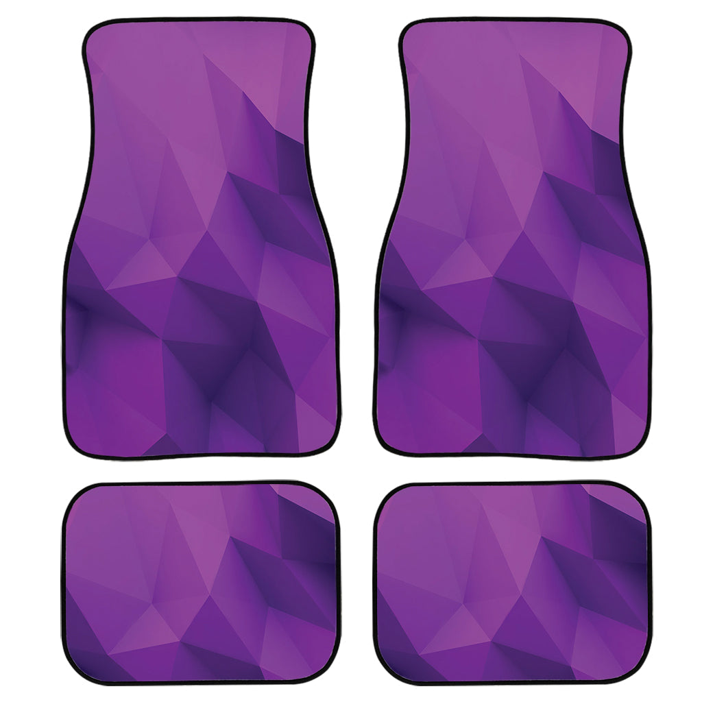 Purple Polygonal Geometric Print Front And Back Car Floor Mats/ Front Car Mat