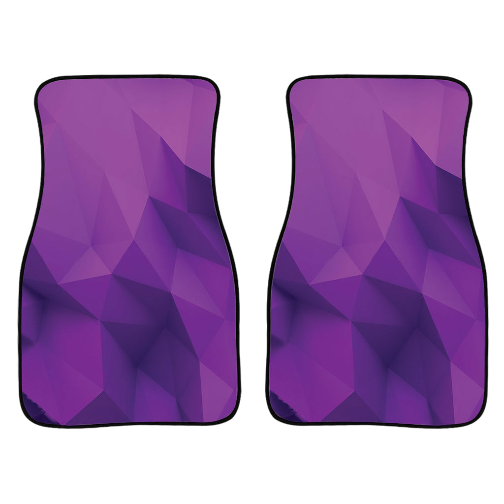 Purple Polygonal Geometric Print Front And Back Car Floor Mats/ Front Car Mat
