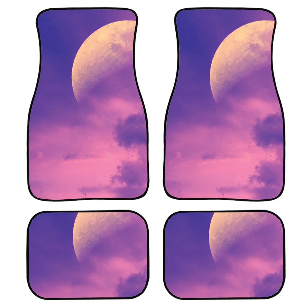 Purple Sky And Full Moon Print Front And Back Car Floor Mats/ Front Car Mat