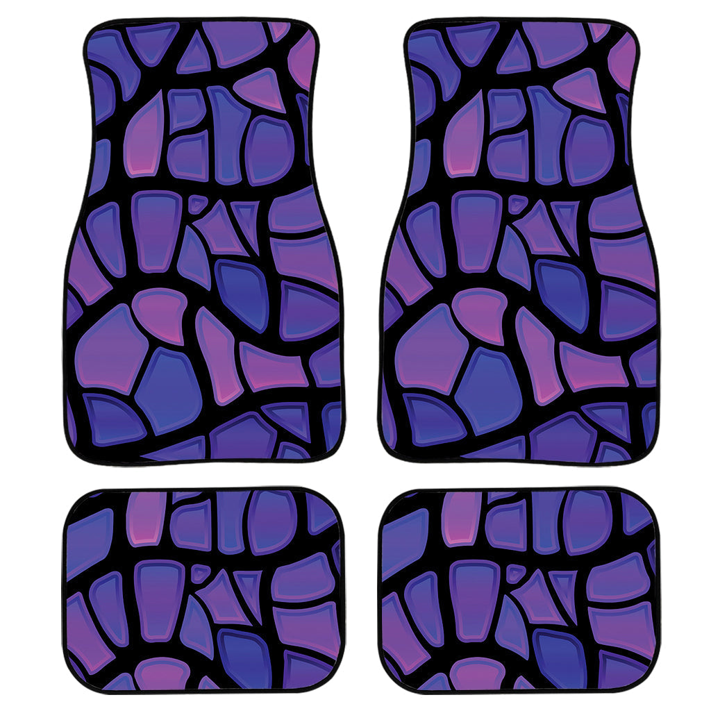 Purple Stained Glass Mosaic Print Front And Back Car Floor Mats/ Front Car Mat
