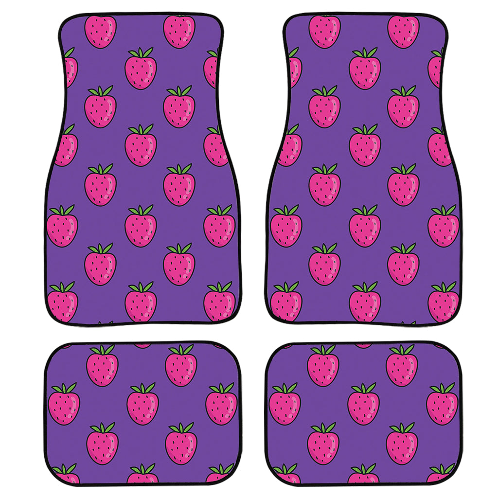 Purple Strawberry Pattern Print Front And Back Car Floor Mats/ Front Car Mat