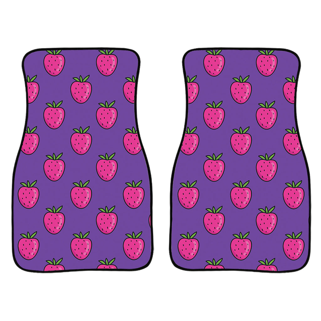 Purple Strawberry Pattern Print Front And Back Car Floor Mats/ Front Car Mat