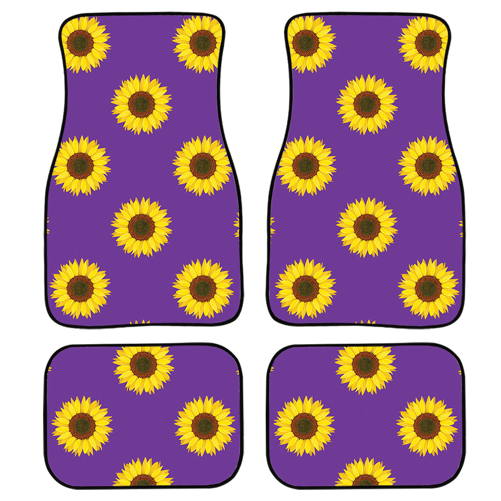 Purple Sunflower Pattern Print Front And Back Car Floor Mats/ Front Car Mat