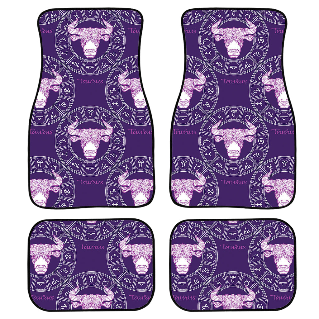Purple Taurus Zodiac Pattern Print Front And Back Car Floor Mats/ Front Car Mat