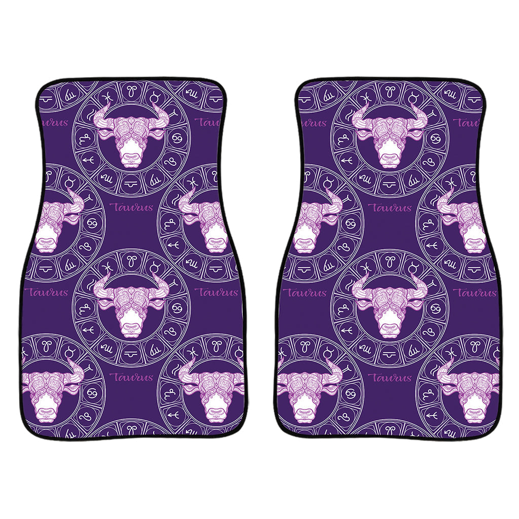 Purple Taurus Zodiac Pattern Print Front And Back Car Floor Mats/ Front Car Mat