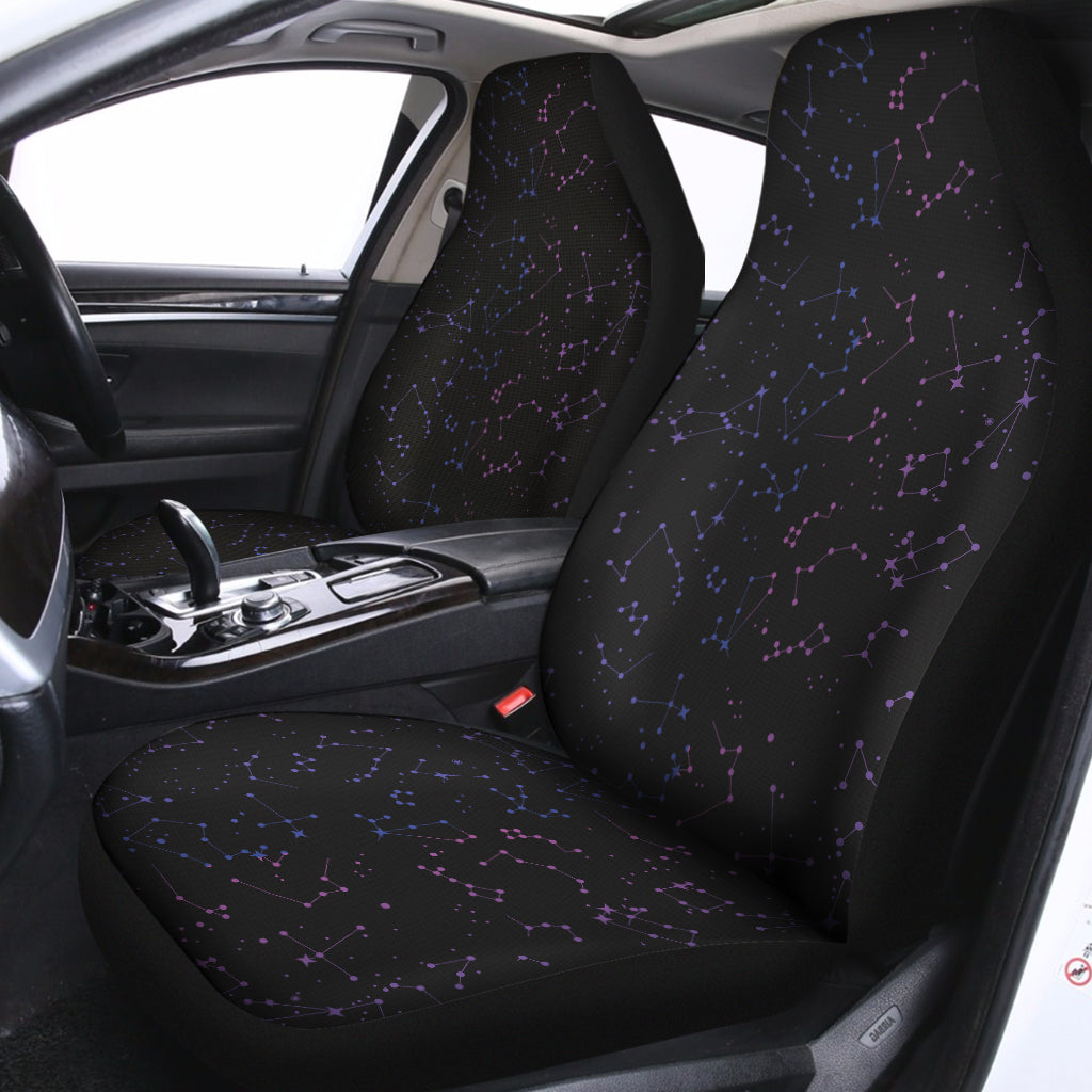 Purple Zodiac Stars Pattern Print Universal Fit Car Seat Covers