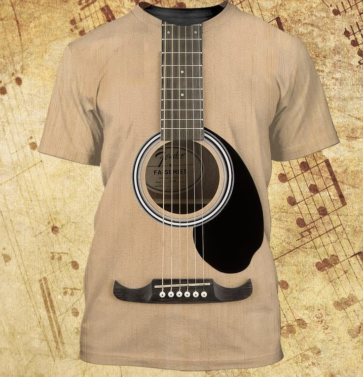 3D Full Printed Bright Colorful Guitar Shirt/ Guitar Lover Shirts/ Love Guitar Gifts