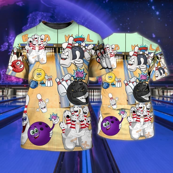 Funny Unique Bowling 3D Tshirt/ Cute Bowling Shirt For Adults/ Bowling Player Funny Gifts