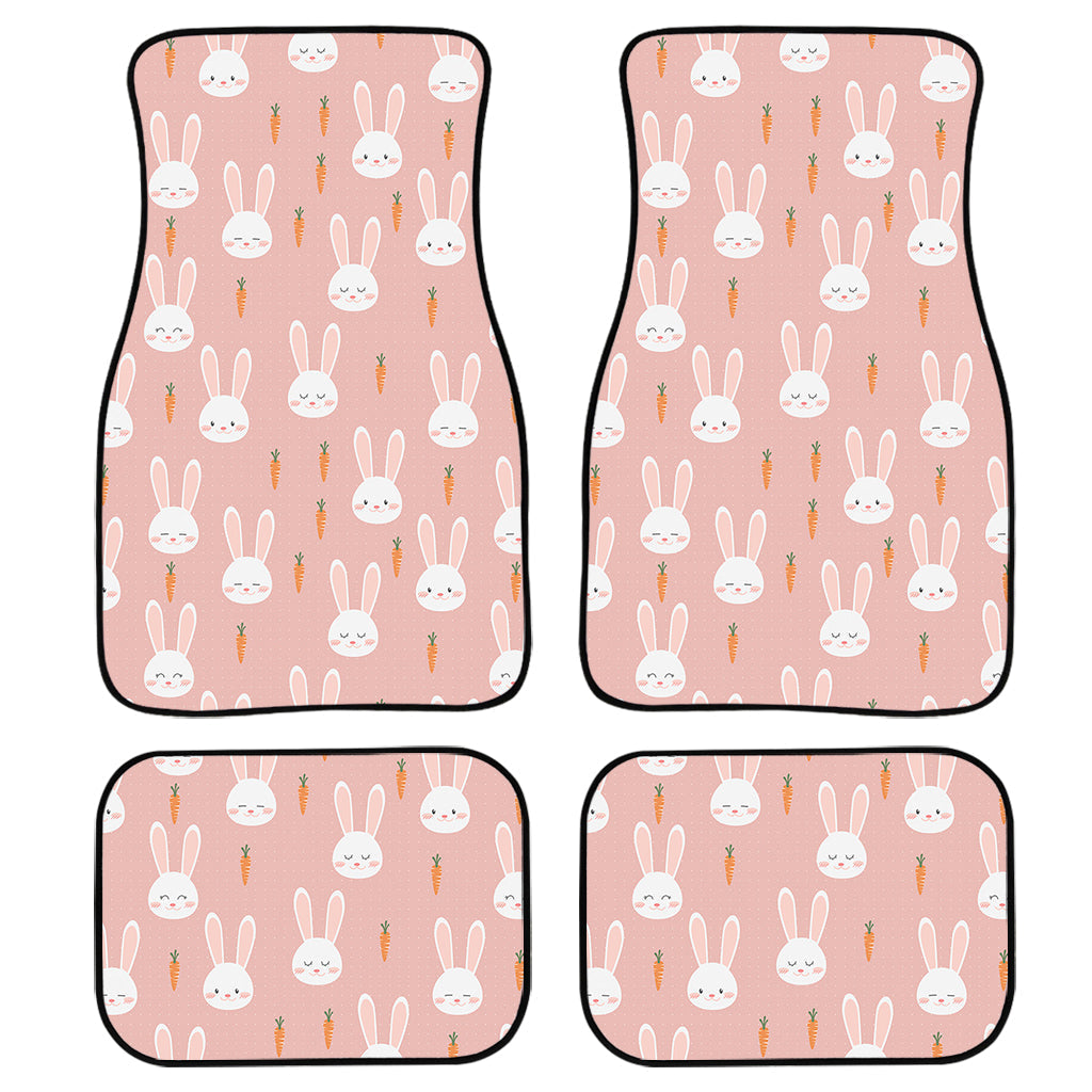 Rabbit And Carrot Pattern Print Front And Back Car Floor Mats/ Front Car Mat