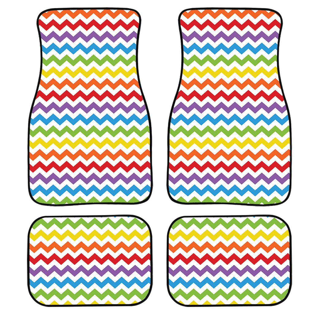 Rainbow Chevron Pattern Print Front And Back Car Floor Mats/ Front Car Mat
