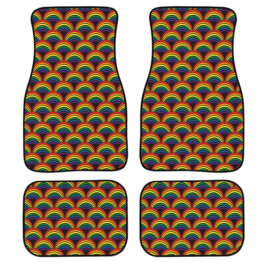 Rainbow Gay Pride Pattern Print Front And Back Car Floor Mats/ Front Car Mat