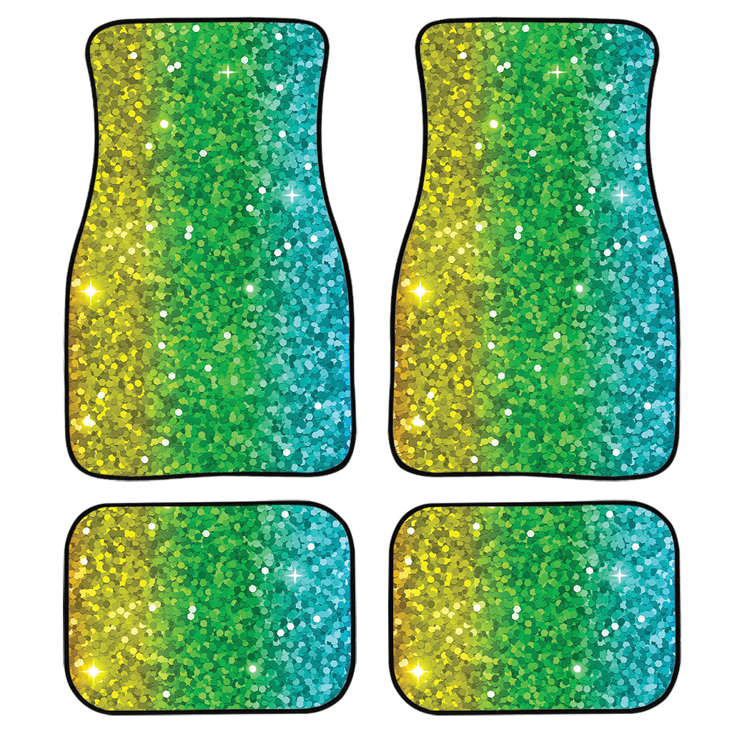 Rainbow Glitter Print Front And Back Car Floor Mats/ Front Car Mat