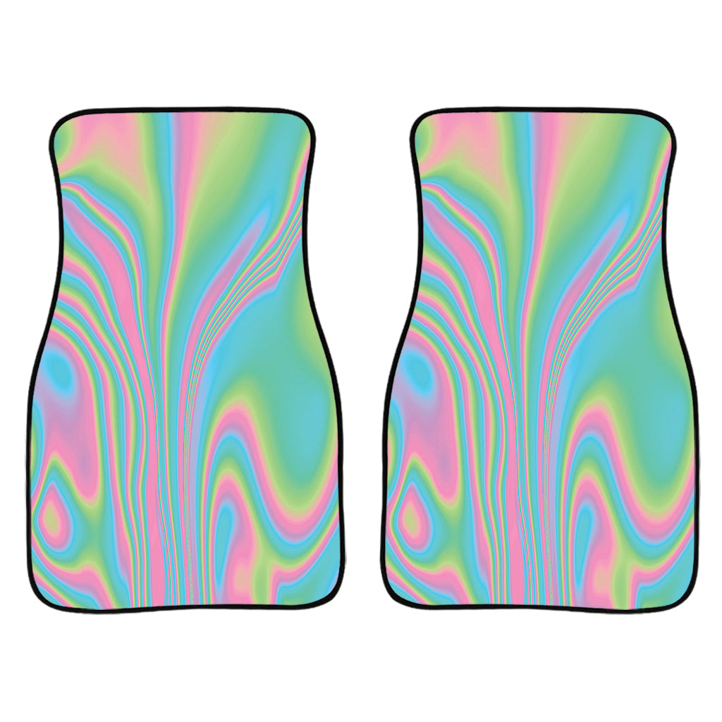 Rainbow Holographic Print Front And Back Car Floor Mats/ Front Car Mat