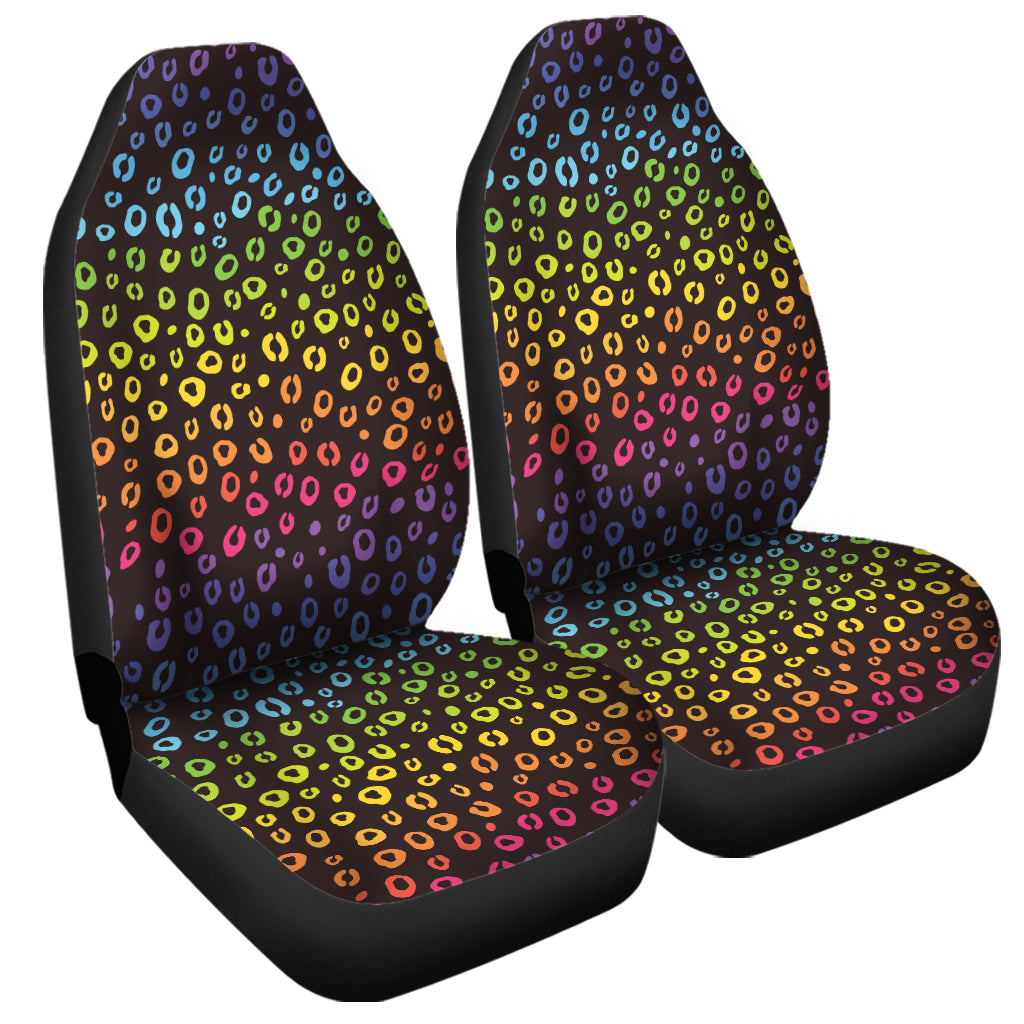 Rainbow Leopard Pattern Print Universal Fit Car Seat Covers