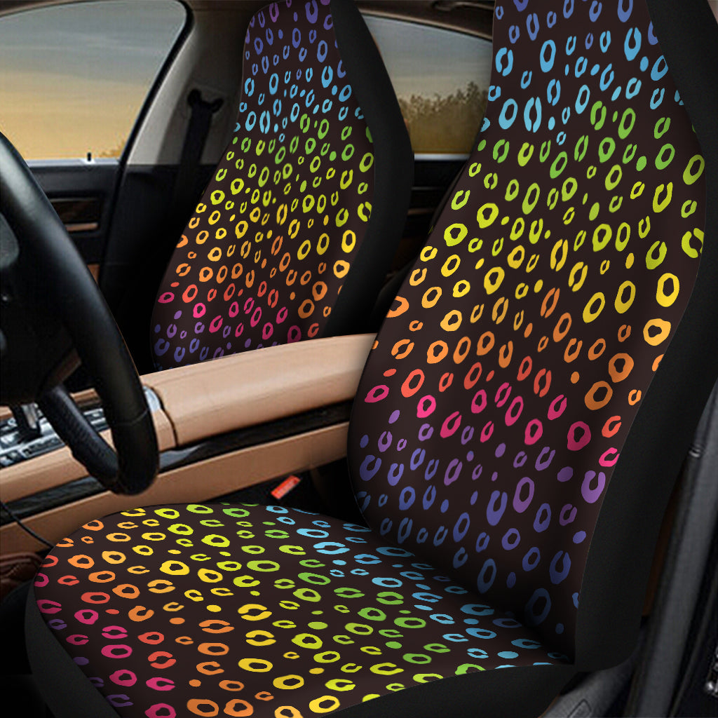 Rainbow Leopard Pattern Print Universal Fit Car Seat Covers