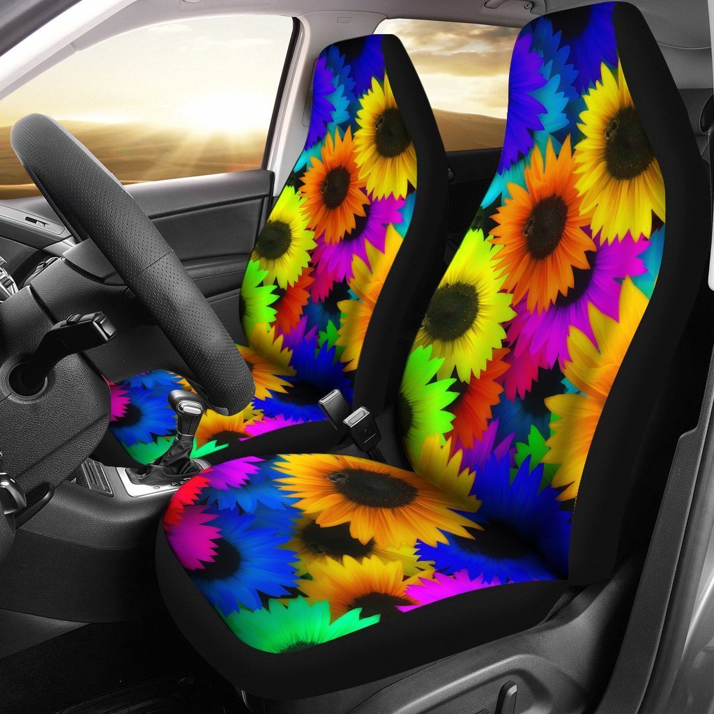 Rainbow Sunflower Universal Fit Car Seat Covers