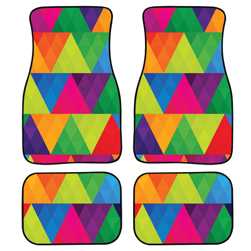 Rainbow Triangles Pattern Print Front And Back Car Floor Mats/ Front Car Mat