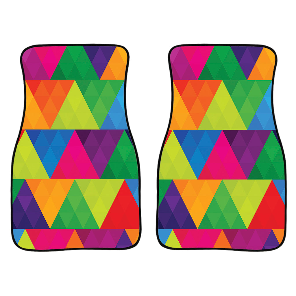 Rainbow Triangles Pattern Print Front And Back Car Floor Mats/ Front Car Mat