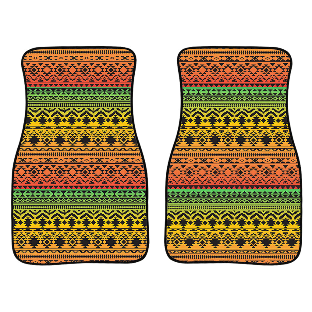 Rasta Tribal Pattern Print Front And Back Car Floor Mats/ Front Car Mat