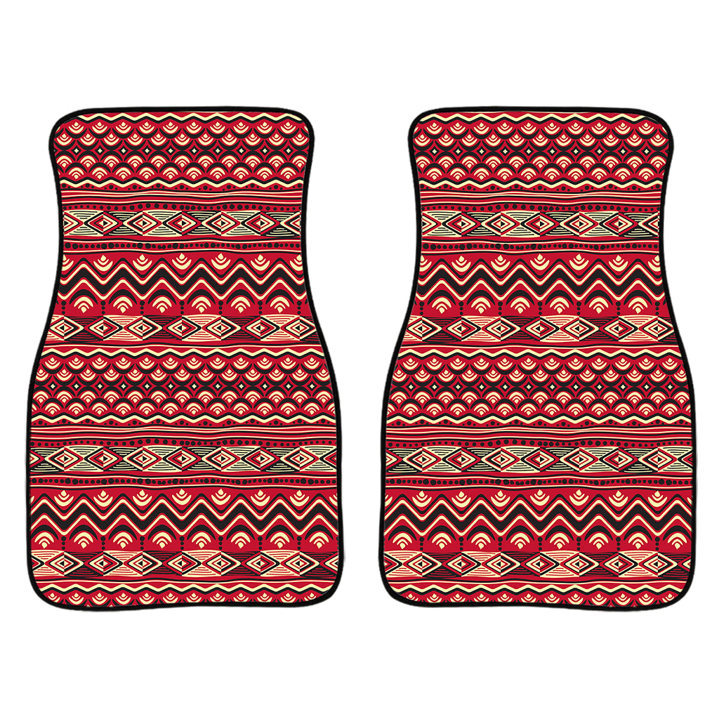 Red African Tribal Pattern Print Front And Back Car Floor Mats/ Front Car Mat