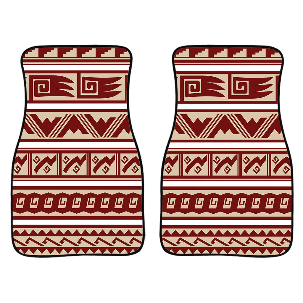 Red And Beige Southwestern Pattern Print Front And Back Car Floor Mats/ Front Car Mat