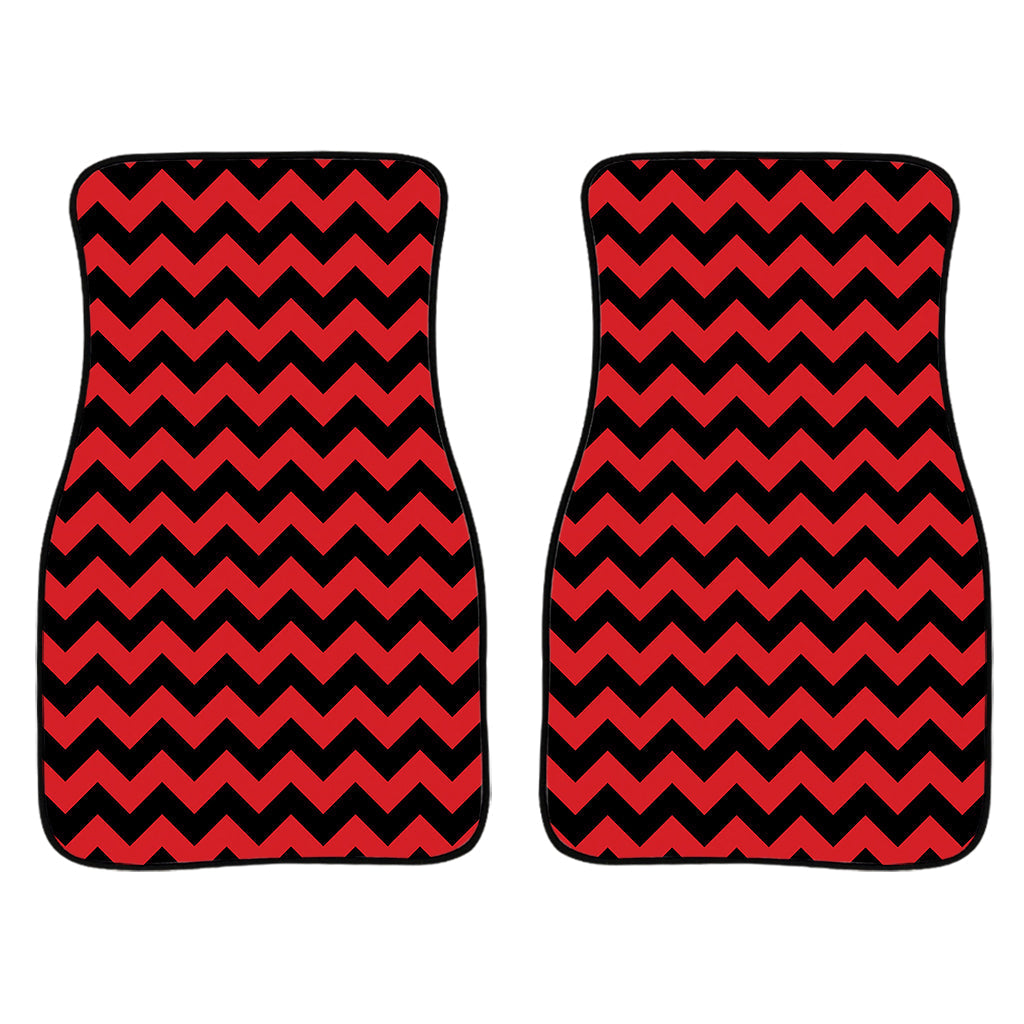 Red And Black Chevron Pattern Print Front And Back Car Floor Mats/ Front Car Mat