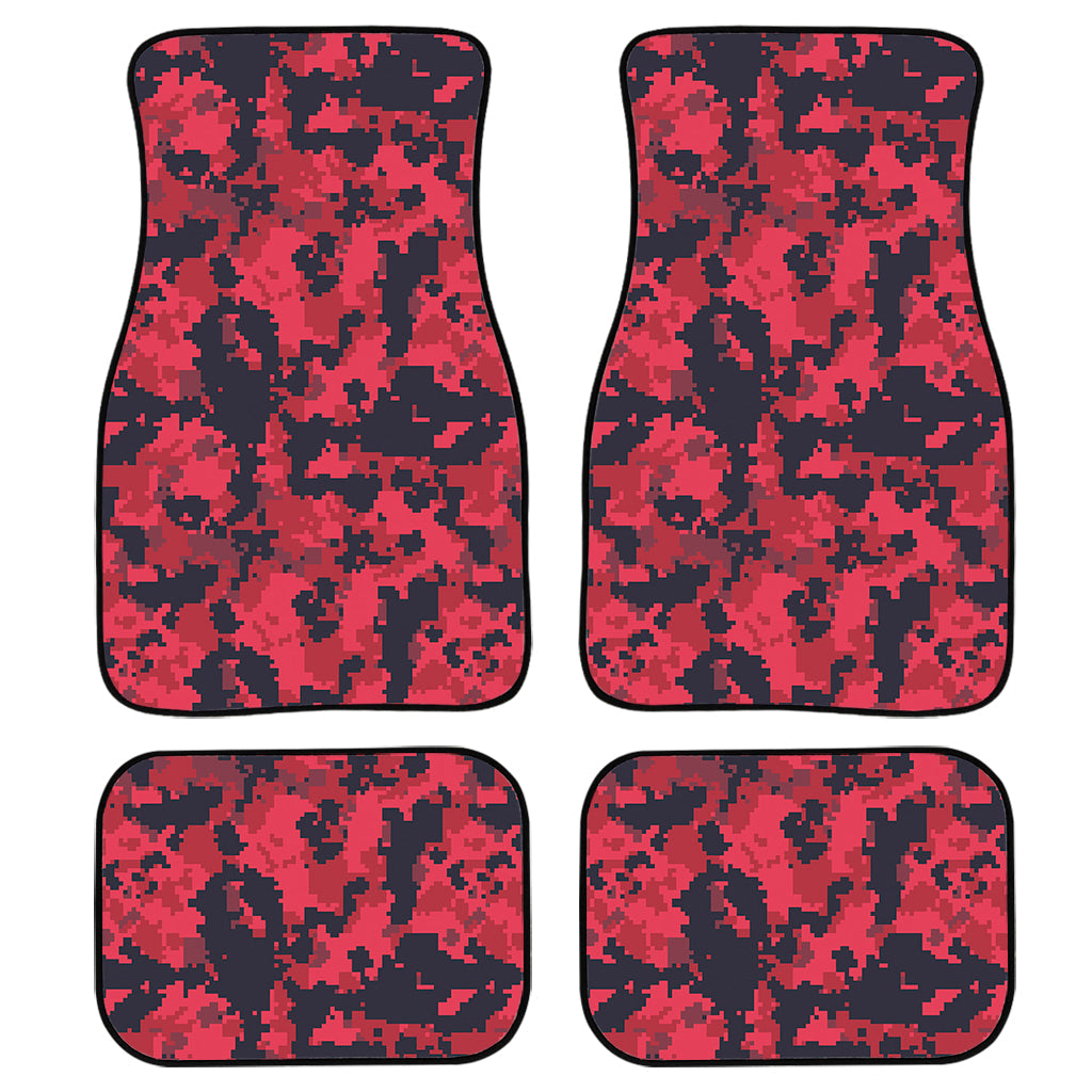 Red And Black Digital Camo Pattern Print Front And Back Car Floor Mats/ Front Car Mat