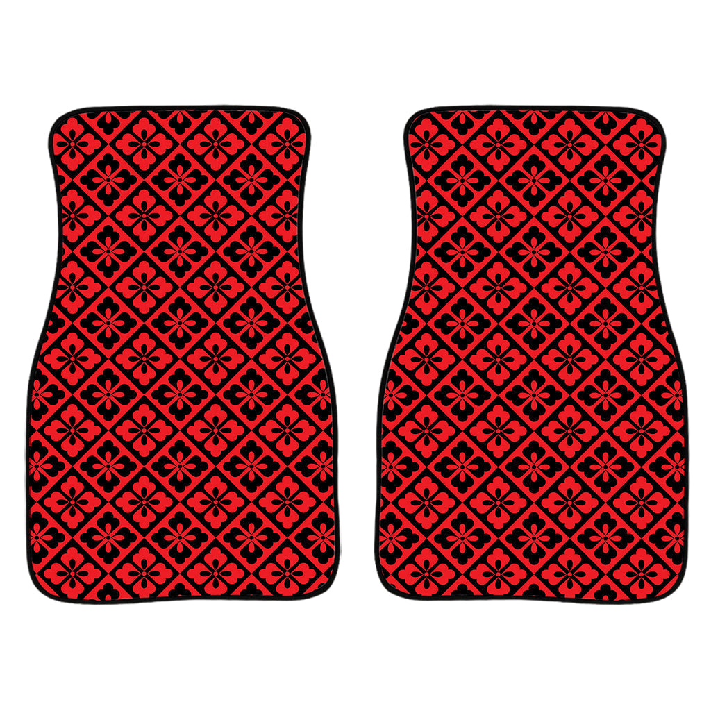 Red And Black Japanese Pattern Print Front And Back Car Floor Mats/ Front Car Mat