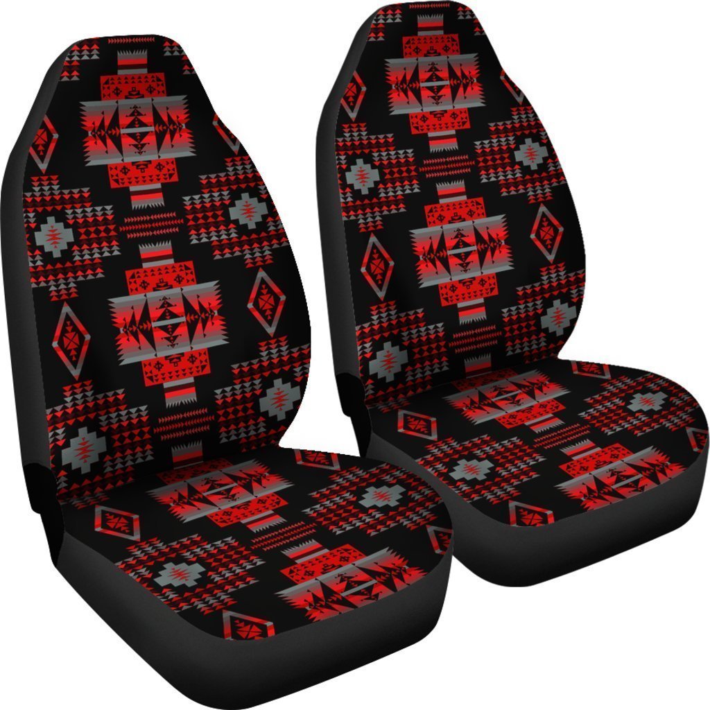 Red And Black Native Tribal Universal Fit Car Seat Covers