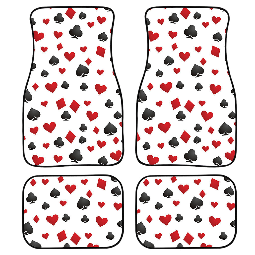 Red And Black Playing Card Suits Print Front And Back Car Floor Mats/ Front Car Mat