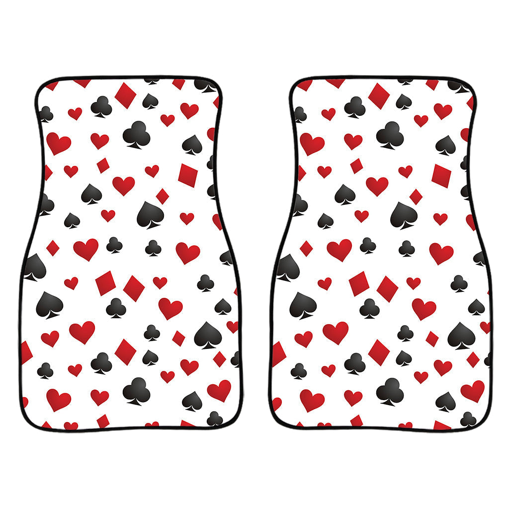 Red And Black Playing Card Suits Print Front And Back Car Floor Mats/ Front Car Mat