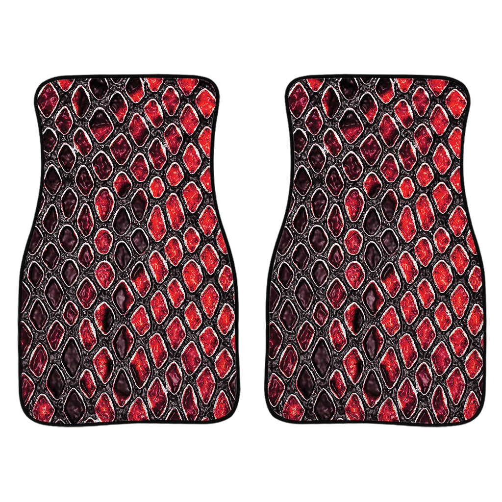 Red And Black Snakeskin Print Front And Back Car Floor Mats/ Front Car Mat