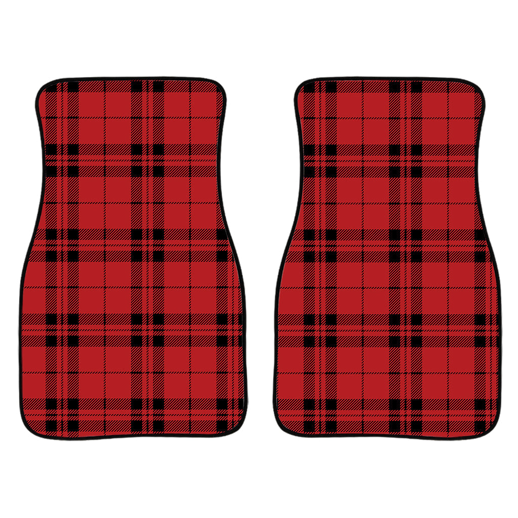 Red And Black Tartan Pattern Print Front And Back Car Floor Mats/ Front Car Mat