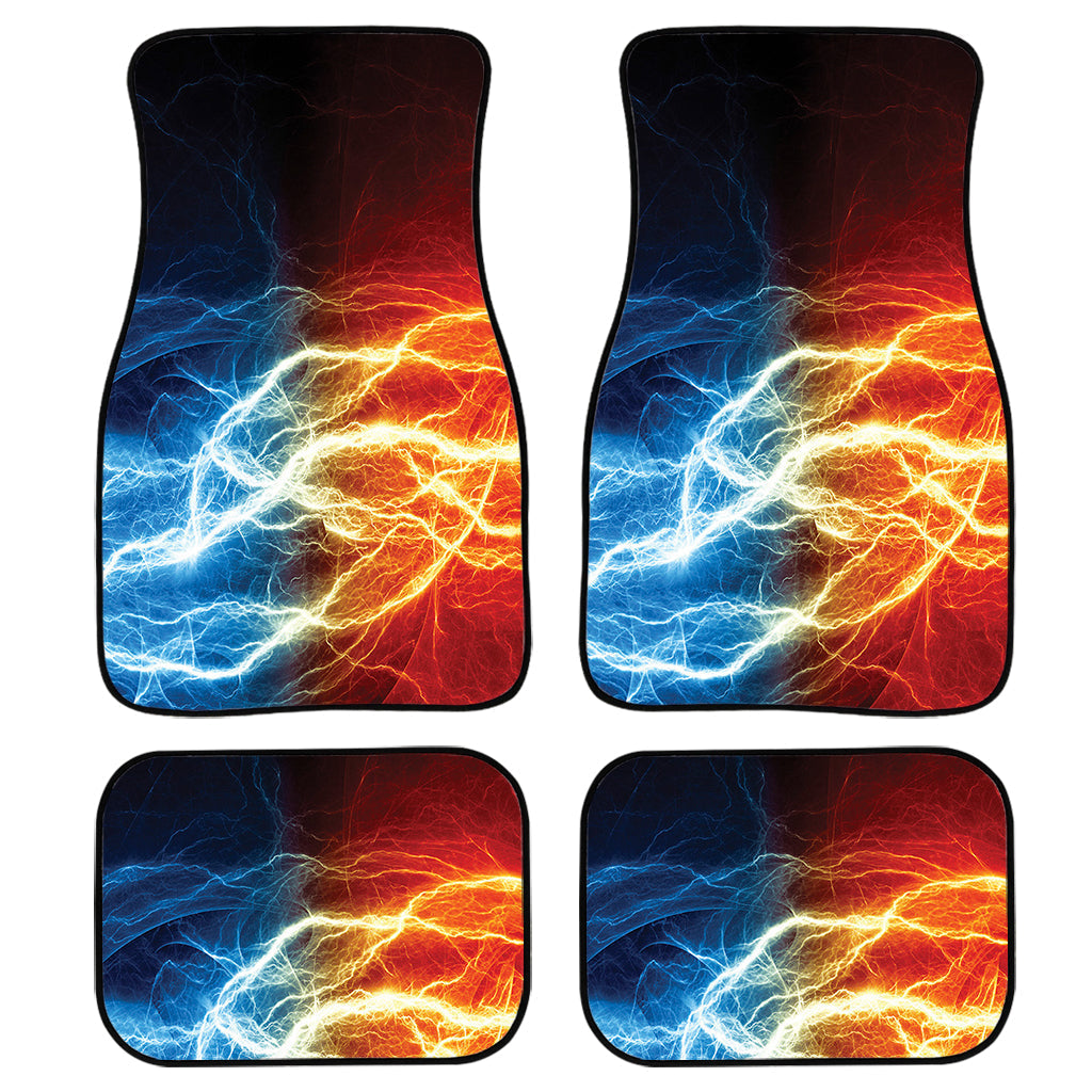 Red And Blue Lightning Print Front And Back Car Floor Mats/ Front Car Mat
