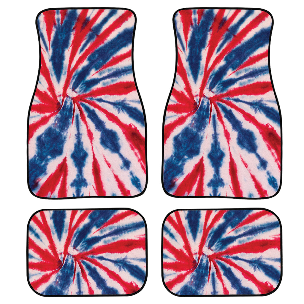 Red And Blue Spider Tie Dye Print Front And Back Car Floor Mats/ Front Car Mat