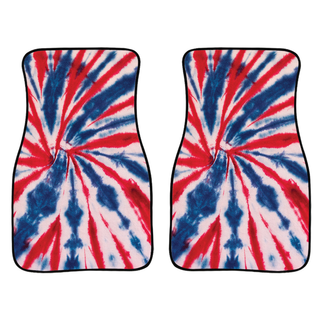 Red And Blue Spider Tie Dye Print Front And Back Car Floor Mats/ Front Car Mat
